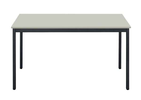 Bisley MULTI Desking multifunctionele tafel, rechthoekig 19 mm, decor G grijs, frame antracietgrijs, H 740 x B 1400 x D 700 mm, MT1407G334