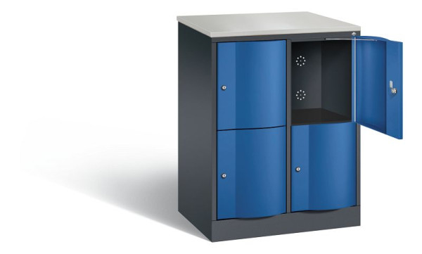 C+P lockerkast Resisto, H1077xB772xD540mm, kleur: zwartgrijs / gentiaanblauw, 8472-272 S10071