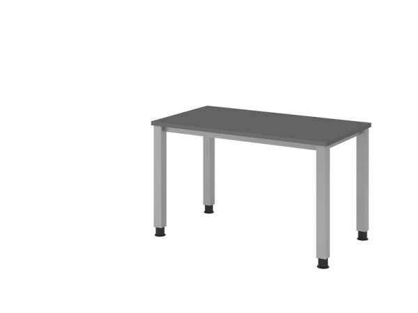 Hammerbacher bureau 4-poots vierkant 120x67cm grafiet/zilver, VQS612/G/S