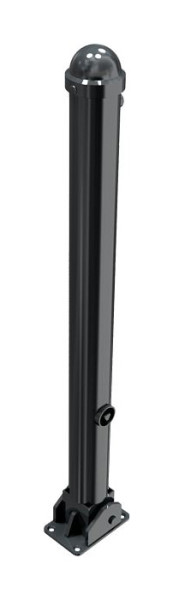 Schake-stijlpaal serie 477B Ø 76 mm, opklapbaar, zelfvergrendelend slot voor plugbevestiging, driehoekslot, 477FUB