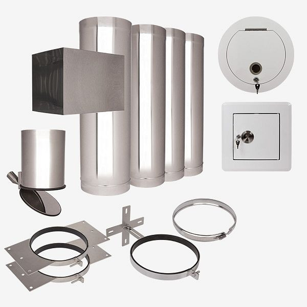HKW wasafvoersysteem complete set 3, RVS, schachtlengte: 4,30 meter, Ø 250 mm, 22503N