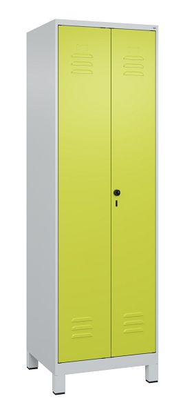 C+P Umkleidespind Classic PLUS SW, Füße, 2 Abteile, 1950x600x500mm, 7035/0024, Drehriegel, 080012-20 S10010
