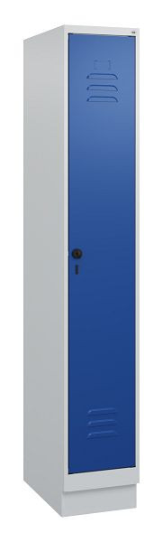 C+P Umkleidespind Classic PLUS, Sockel, 1800x300x500mm, 7035/5010, Drehriegel, 0800207-10 S10003