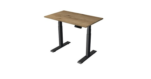 Kerkmann sta-/zittafel B 1000 x D 600 mm, antraciet, elektrisch in hoogte verstelbaar van 630 - 1270 mm, eiken/antraciet, 10270355