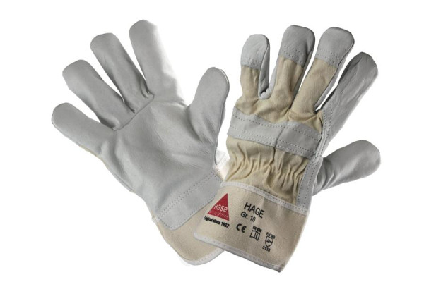 Hase Safety HAGE, 5-Fg.-Sicherheitshandschuhe aus Vollleder, Größe: 10, VE: 12 Paar, 290900-10
