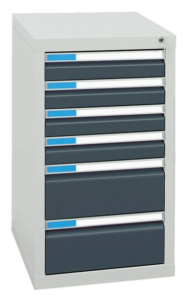 stumpf ladekast serie ESTA, RAL 7035/7016, 6 laden (4x100, 2x200 mm), 7601571