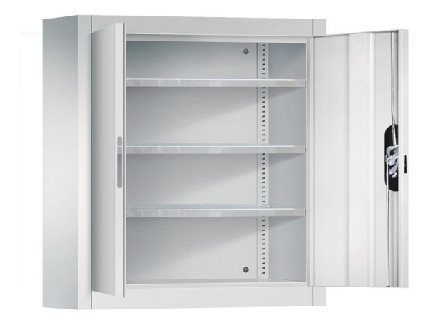 C+P wandkast serie 13, H830xB700xD300mm, kleur: lichtgrijs, verzonken handgreep, 134013-22 S10084