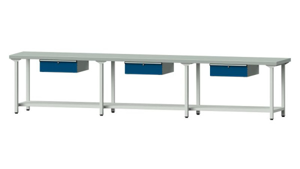 ANKE werkbanken werktafel, model 103, 4050 x 700 x 850 mm, RAL 7035/5010, ZBP 50 mm, 400.546
