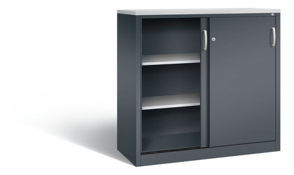 C+P dressoir met schuifdeuren Acurado, H1200xB1200xD500mm, kleur: antracietgrijs, beugelgreep, 3 niveaus, 2057-1200 S10345