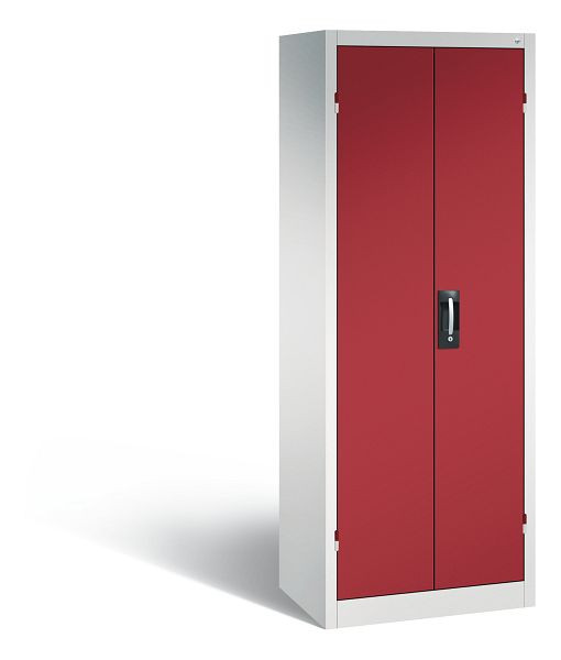 C+P Büro-Drehtürenschrank Acurado, H1950xB700xT500 mm, Lichtgrau/Rubinrot, 9237-05 S10009