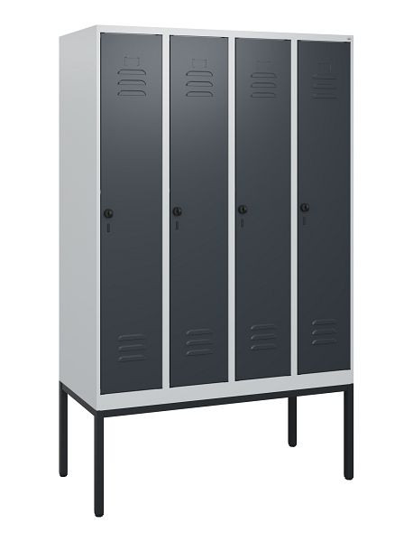 C+P Umkleidespind Classic PLUS, Gestell, 4 Abteile, 1950x1200x500mm, 7035/7016, Drehriegel, 0800305-40 S10008