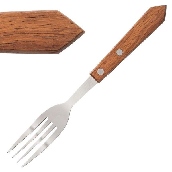 Olympia steakvorken met houten handvatten, VE: 12 stuks, C137