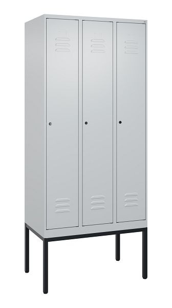 C+P luierkluis Classic PLUS met middenwand, frame, 3 vakken, 2120x900x500mm, 7035/7035, cilindersloten, 0800307-30F S10024
