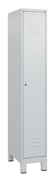 C+P luierkluis Classic PLUS met middenwand, voeten, 1800x300x500mm, 7035/7035, cilinderslot, 0800107-10F S10024