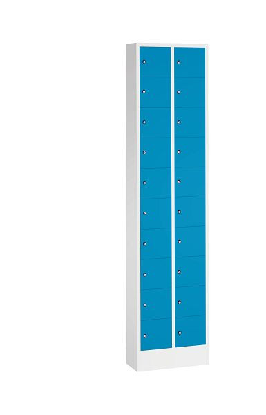 C+P kleine locker Intro, H1950xW460xD200mm, kleur: lichtgrijs / lichtblauw, 80700-203 S10031