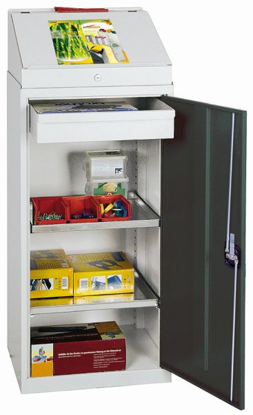 stumpff kast bureau serie 2000, RAL 7035/7016 1 schrijftafel, 1 lade, 2 legborden, 2092171