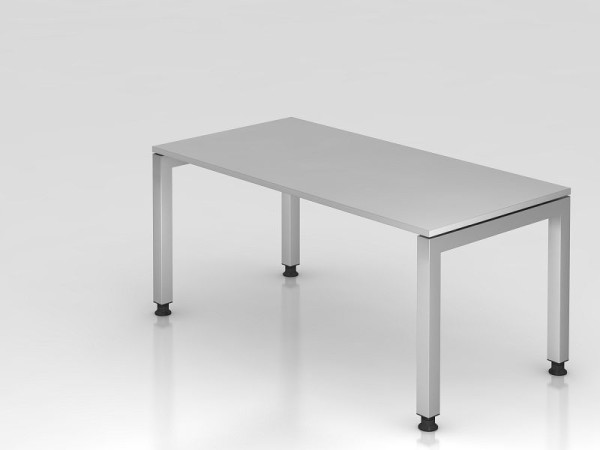 Hammerbacher bureau U-voet vierkant 160x80cm grijs, rechthoekige vorm, zwevende plaat, VJS16/5/S
