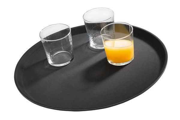 APS dienblad -GASTRO-, Ø 40,5 cm, hoogte: 2 cm, glasvezelversterkte kunststof, zwart, antislip oppervlak, 00549