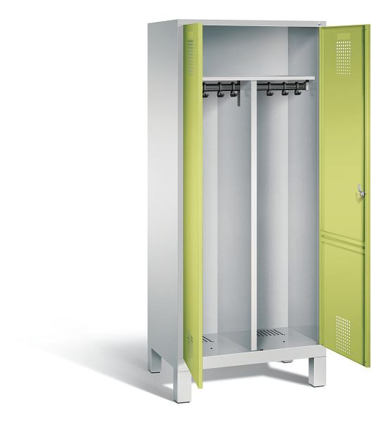 C+P zwart wit kastje Evolo, H1850xW810xD500mm, kleur: lichtgrijs / virid groen, 48012-22 S10072