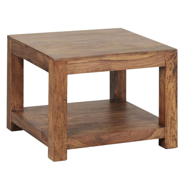 Wohnling salontafel MUMBAI massief sheeshamhout 60 x 60 cm, ontwerp donkerbruin, landelijke stijl, WL1.570