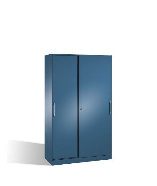 C+P schuifdeurkast Asisto, H1980xB1200xD435mm, kleur: verre blauw, beugelgreep, 5 niveaus, 142001-000 S10097