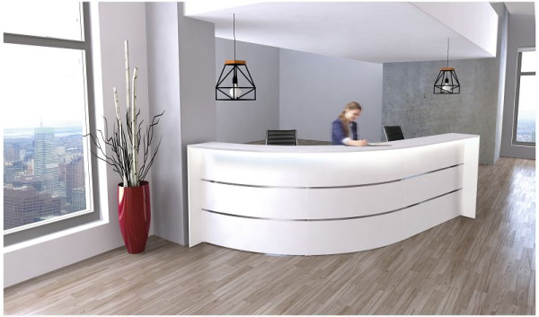 Kerkmann Bari toogbalie voor 1-2 personen, B 3340 mm x D 1825 mm x H 1120 mm, kleur: wit, 21354310