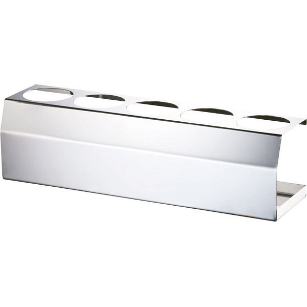 Stalgast sausrek van roestvrij staal, geschikt voor vijf flessen, 435 x 110 x 120 mm (BxDxH), KK0805005