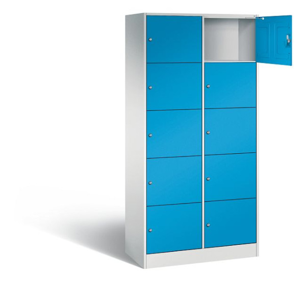 C+P lockerkast serie 8070, H1950xB900xD480mm, kleur: lichtgrijs/lichtblauw, 82700-20 S10013
