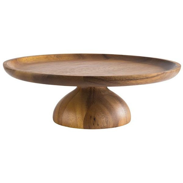 APS serveer- en taartbord, Ø 24 cm, hoogte: 8 cm, acaciahout, meubelvriendelijke onderkant, -ACACIA-, 33292