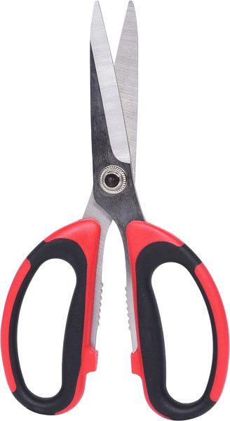 KS Tools universele werkplaatsschaar, 190 mm, zwart-rood, 118.0066