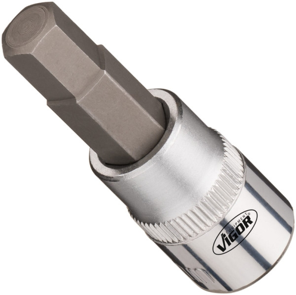 VIGOR dopsleutelinzet, hol vierkant 10 mm (3/8 inch), binnenzeskantprofiel, 9 mm, V7158-4