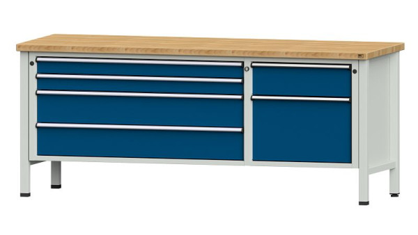 ANKE werkbanken kistwerkbank, model 286 V, 2000 x 700 x 840 mm, RAL 7035/5010, BMP 40 mm, 304.596
