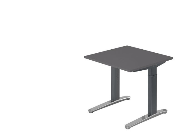 Hammerbacher bureau C-poot 80x80cm grafiet/grafiet (gepolijst), VXB08/G/GC