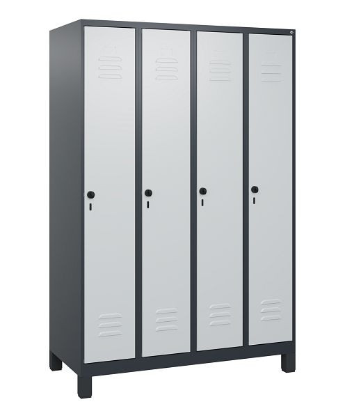 C+P luierkluis Classic PLUS met middenwand, voeten, 4 vakken, 1800x1200x500mm, 7016/7035, veiligheidsdraaigrendel, 0800107-40F S10013