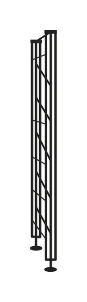 Kerkmann eindframe Libra, D 250 x H 2300 mm, lichtgrijs, 52112815