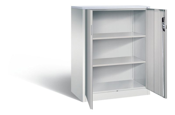 C+P kantoorkast Acurado, H1200xB930xD500mm, kleur: lichtgrijs/wit aluminium, verzonken handgreep, 3 niveaus, 9287-1200 S10235