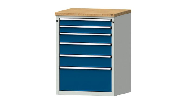 ANKE werkbanken ladekast, model 3004 V, 765 x 700 x 1020 mm, RAL 7035/5010, BMP 40 mm, 611.007