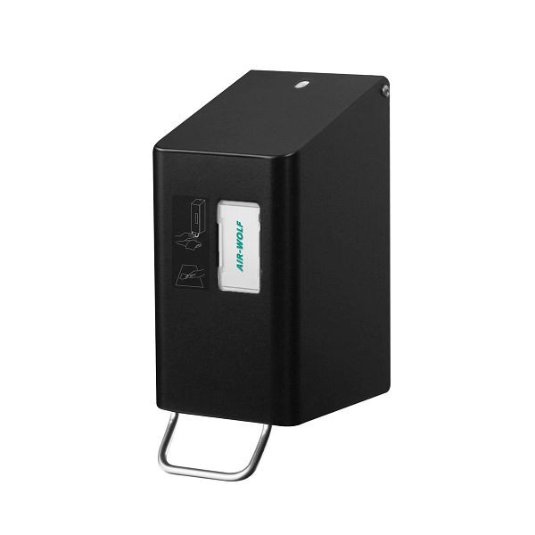 Air Wolf toiletbrilreiniger, wandmontage, zwart, 250 ml, roestvrij staal, Omega-serie, 29-088