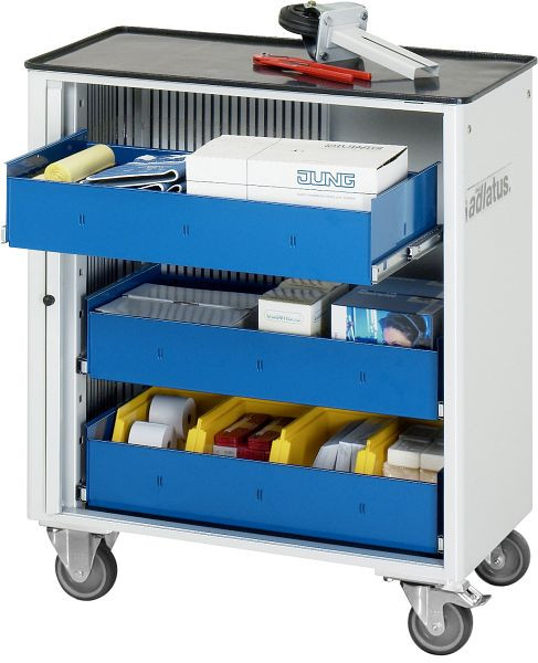 RAU gereedschapswagen serie adlatus model 7030, B725 x D400 x H860 mm, inclusief metalen steun, 02-7030.11