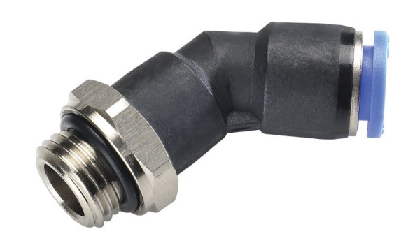 timmer B-WEdW-8-1/4-KU-bl-45°, knie-schroefverbinding 45°, drukloos verstelbaar, VE: 10 stuks, 03220556