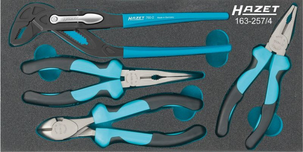 Hazet tangenset, aantal gereedschappen: 4, aantal gereedschappen: 4, totaal aantal gereedschappen: 4, reserveonderdeel: 163-257L, accessoires: 165-L, 163-257/4