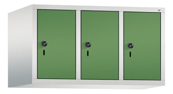 C+P Aufsatz-Garderobenschrank Evolo, 3 Abteile, H500xB900xT500 mm, Lichtgrau/Resedagrün, 48090-30 S10009