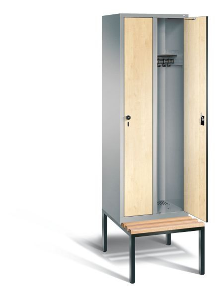 C+P Evolo kleerkast, H2090xW610xD815mm, kleur: wit aluminium / Donau esdoorn decor, 48050-20 S10493