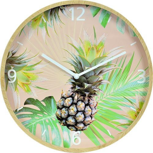 Technoline quartz wandklok ananas motief, MDF materiaal, afmetingen: Ø 33 cm, 774660-P