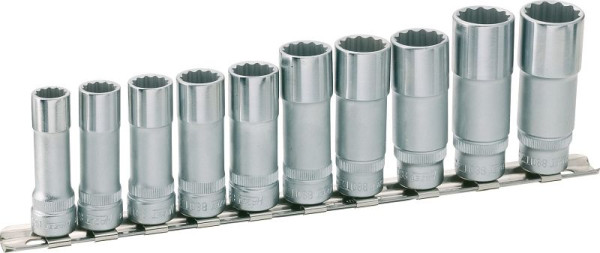 Hazet dubbele zeskant doppenset, hol 10 mm (3/8 inch), uitwendig dubbel zeskant profiel, 10 - 19, aantal gereedschappen: 10, 880TZ/10H