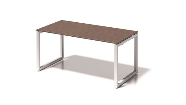 Bisley Cito bureau, 730 mm vaste hoogte O-frame, H 19 x B 1600 x D 800 mm, walnoot/verkeerswit, DOF1608WN396