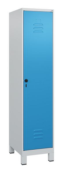 C+P luierkluis Classic PLUS met middenwand, voeten, 1800x400x500mm, 7035/5012, veiligheidsdraaigrendel, 0800107-12F S10004