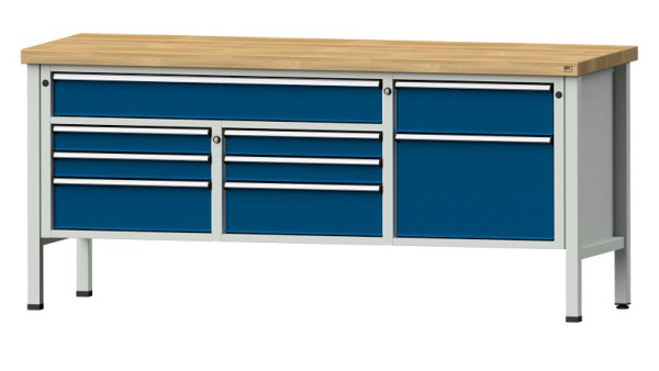 ANKE werkbanken kistwerkbank, model 282 V, 2000 x 700 x 900 mm, RAL 7035/5010, BMP 50 mm, 304.535
