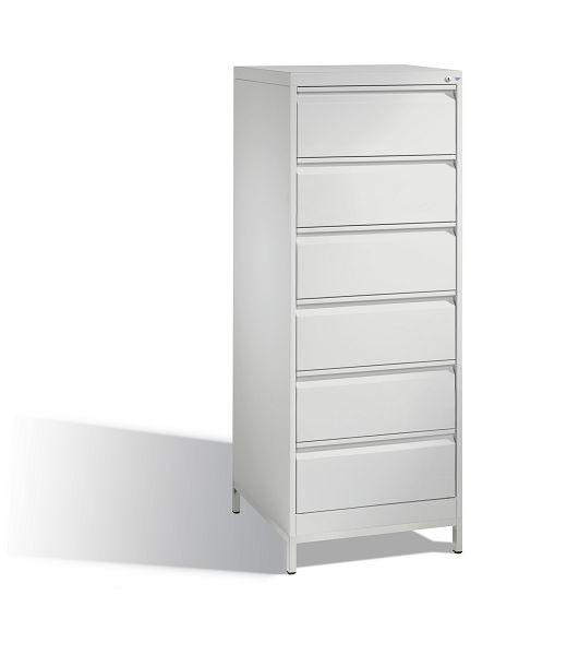 C+P archiefkast Acurado, H1357xB553xD590mm, kleur: lichtgrijs, handgreep, 12736-322 S10062