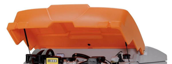 Cemo klapdeksel oranje, met gasdrukveer, 10324